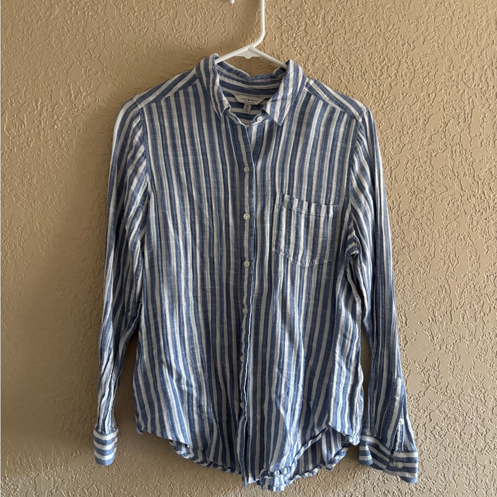Blue White Linen Shirt